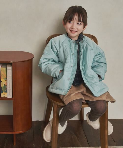 URBAN RESEARCH DOORS / アーバンリサーチ ドアーズ アウター | 『洗濯可/撥水』マフラー付き中綿ノーカラージャケット(KIDS) | 詳細2