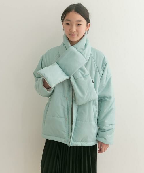 URBAN RESEARCH DOORS / アーバンリサーチ ドアーズ アウター | 『WEB/一部店舗限定』『洗濯可/撥水』マフラー付き中綿ノーカラージャケット(KIDS) | 詳細1