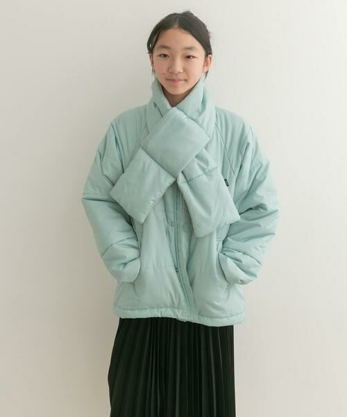 URBAN RESEARCH DOORS / アーバンリサーチ ドアーズ アウター | 『WEB/一部店舗限定』『洗濯可/撥水』マフラー付き中綿ノーカラージャケット(KIDS) | 詳細2