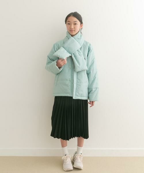 URBAN RESEARCH DOORS / アーバンリサーチ ドアーズ アウター | 『WEB/一部店舗限定』『洗濯可/撥水』マフラー付き中綿ノーカラージャケット(KIDS) | 詳細5