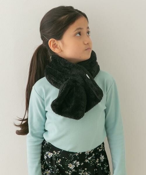 URBAN RESEARCH DOORS/アーバンリサーチ ドアーズ ボアリバーシブルマフラー(KIDS) ブラック one URBAN RESEARCH DOORS/アーバンリサーチ ドアーズ ボアリバーシブルマフラー(KIDS) ブラック one