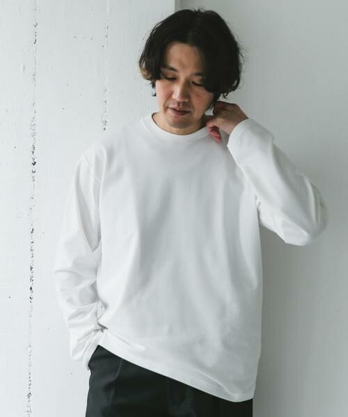 URBAN RESEARCH DOORS / アーバンリサーチ ドアーズ Tシャツ | 『イージーケア』ポンチ ロングスリーブ Tシャツ | 詳細2