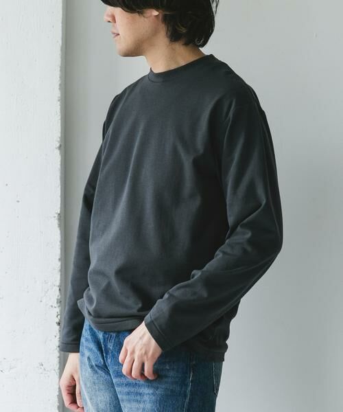 URBAN RESEARCH DOORS / アーバンリサーチ ドアーズ Tシャツ | 『イージーケア』ポンチ ロングスリーブ Tシャツ(スミクロ)