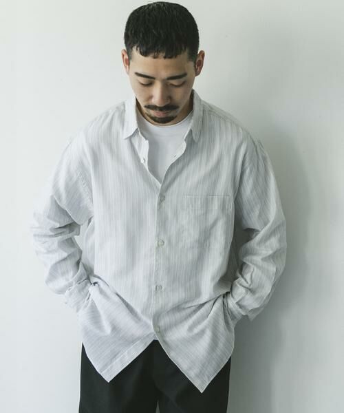 URBAN RESEARCH DOORS / アーバンリサーチ ドアーズ シャツ・ブラウス | シアーボイルストライプロングスリーブシャツ | 詳細10