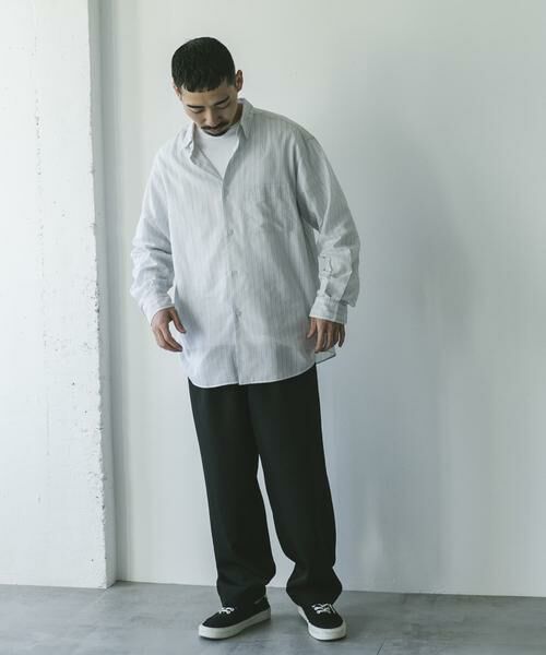 URBAN RESEARCH DOORS / アーバンリサーチ ドアーズ シャツ・ブラウス | シアーボイルストライプロングスリーブシャツ | 詳細11