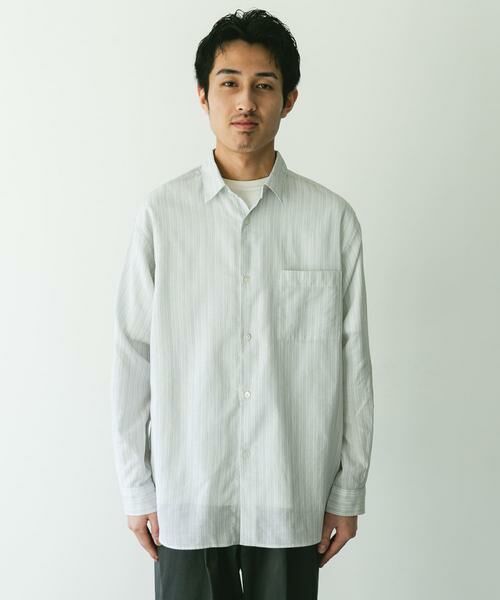 URBAN RESEARCH DOORS / アーバンリサーチ ドアーズ シャツ・ブラウス | シアーボイルストライプロングスリーブシャツ | 詳細13
