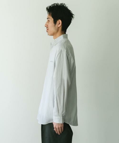 URBAN RESEARCH DOORS / アーバンリサーチ ドアーズ シャツ・ブラウス | シアーボイルストライプロングスリーブシャツ | 詳細14