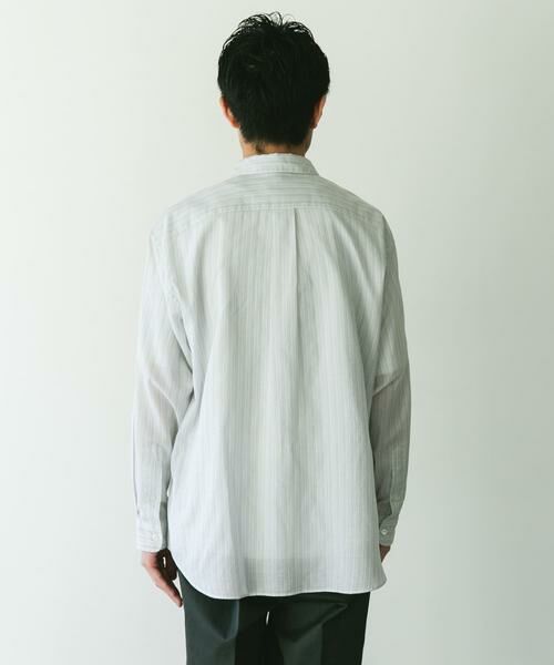 URBAN RESEARCH DOORS / アーバンリサーチ ドアーズ シャツ・ブラウス | シアーボイルストライプロングスリーブシャツ | 詳細15