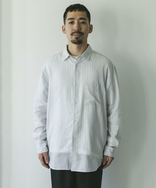 URBAN RESEARCH DOORS / アーバンリサーチ ドアーズ シャツ・ブラウス | シアーボイルストライプロングスリーブシャツ | 詳細16