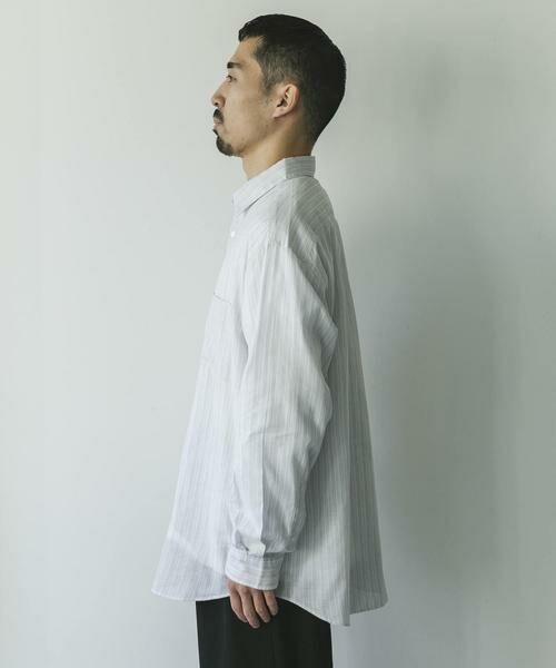 URBAN RESEARCH DOORS / アーバンリサーチ ドアーズ シャツ・ブラウス | シアーボイルストライプロングスリーブシャツ | 詳細17
