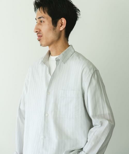 URBAN RESEARCH DOORS / アーバンリサーチ ドアーズ シャツ・ブラウス | シアーボイルストライプロングスリーブシャツ | 詳細2
