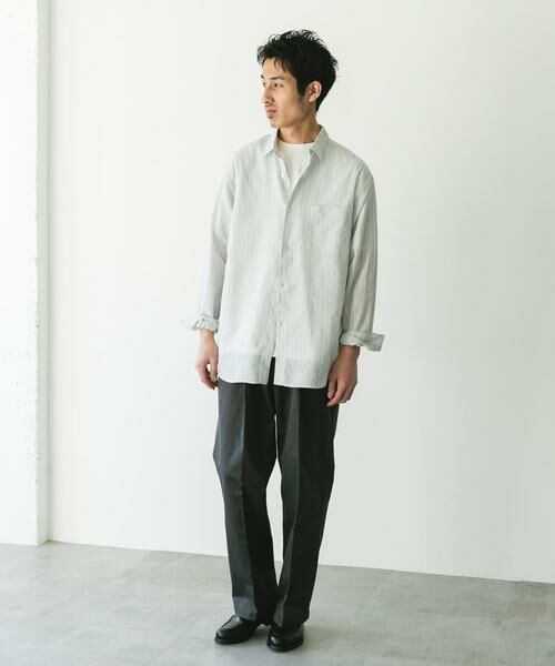 URBAN RESEARCH DOORS / アーバンリサーチ ドアーズ シャツ・ブラウス | シアーボイルストライプロングスリーブシャツ | 詳細6