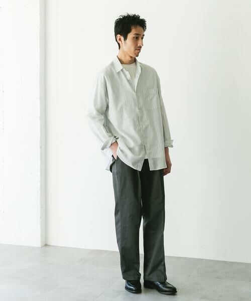 URBAN RESEARCH DOORS / アーバンリサーチ ドアーズ シャツ・ブラウス | シアーボイルストライプロングスリーブシャツ | 詳細7