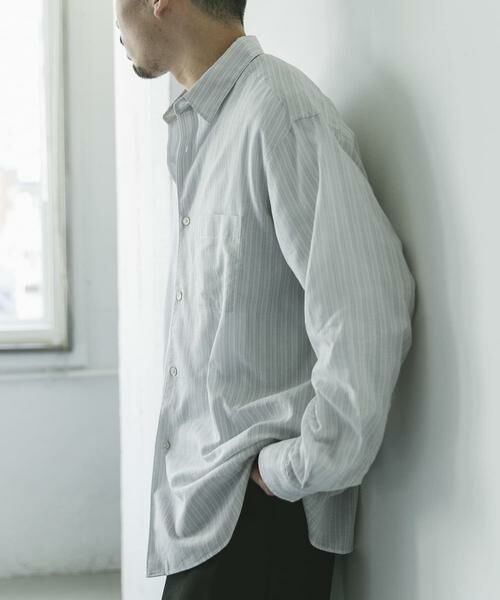 URBAN RESEARCH DOORS / アーバンリサーチ ドアーズ シャツ・ブラウス | シアーボイルストライプロングスリーブシャツ | 詳細8