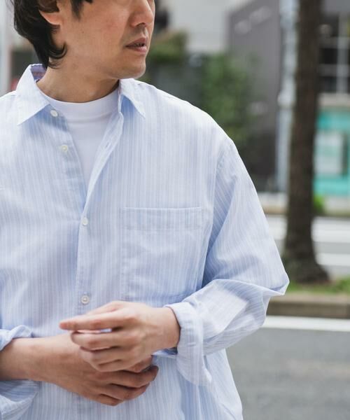 URBAN RESEARCH DOORS / アーバンリサーチ ドアーズ シャツ・ブラウス | シアーボイルストライプロングスリーブシャツ | 詳細21