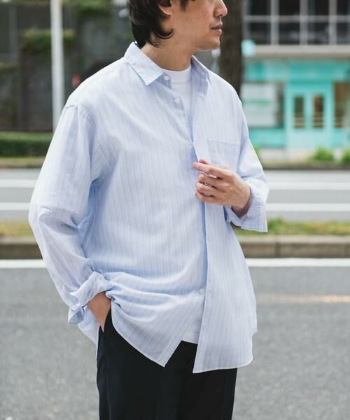 URBAN RESEARCH DOORS / アーバンリサーチ ドアーズ シャツ・ブラウス | シアーボイルストライプロングスリーブシャツ | 詳細22