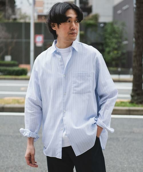 URBAN RESEARCH DOORS / アーバンリサーチ ドアーズ シャツ・ブラウス | シアーボイルストライプロングスリーブシャツ | 詳細24