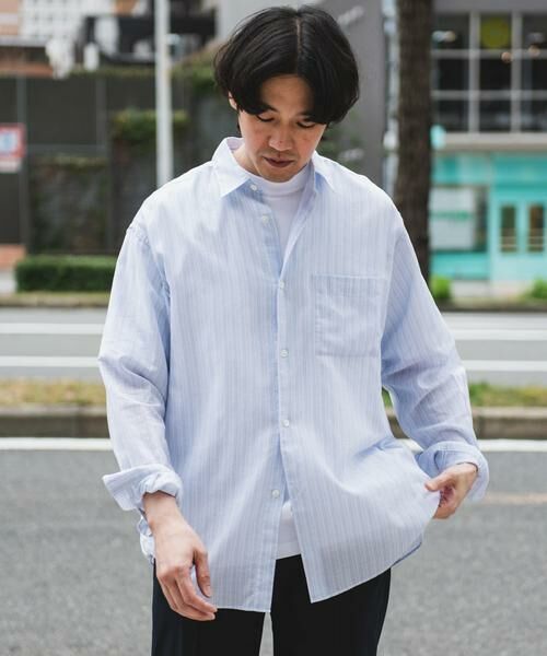 URBAN RESEARCH DOORS / アーバンリサーチ ドアーズ シャツ・ブラウス | シアーボイルストライプロングスリーブシャツ | 詳細25