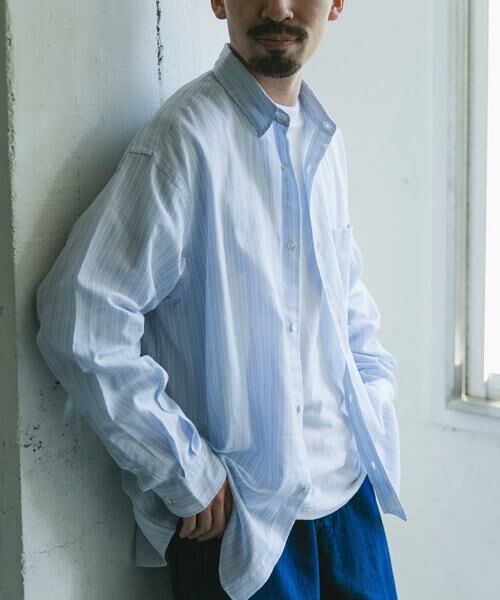 URBAN RESEARCH DOORS / アーバンリサーチ ドアーズ シャツ・ブラウス | シアーボイルストライプロングスリーブシャツ | 詳細28