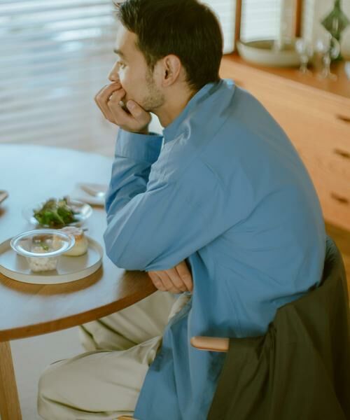 URBAN RESEARCH DOORS / アーバンリサーチ ドアーズ シャツ・ブラウス | シルクブレンド ロングスリーブバンドカラーシャツ | 詳細1