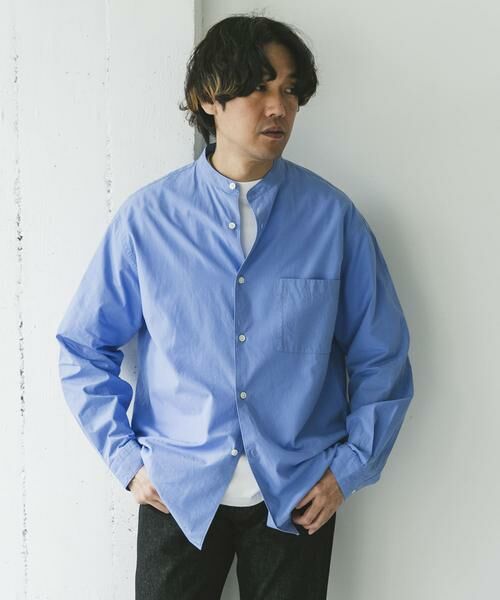 URBAN RESEARCH DOORS / アーバンリサーチ ドアーズ シャツ・ブラウス | シルクブレンド ロングスリーブバンドカラーシャツ | 詳細11