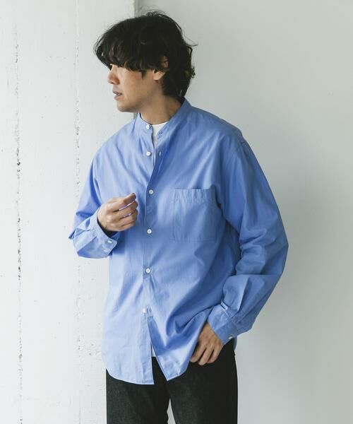 URBAN RESEARCH DOORS / アーバンリサーチ ドアーズ シャツ・ブラウス | シルクブレンド ロングスリーブバンドカラーシャツ | 詳細12