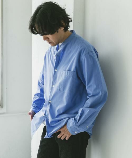 URBAN RESEARCH DOORS / アーバンリサーチ ドアーズ シャツ・ブラウス | シルクブレンド ロングスリーブバンドカラーシャツ | 詳細13
