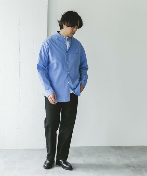 URBAN RESEARCH DOORS / アーバンリサーチ ドアーズ シャツ・ブラウス | シルクブレンド ロングスリーブバンドカラーシャツ | 詳細15