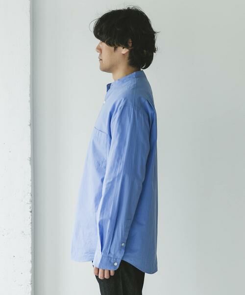 URBAN RESEARCH DOORS / アーバンリサーチ ドアーズ シャツ・ブラウス | シルクブレンド ロングスリーブバンドカラーシャツ | 詳細20