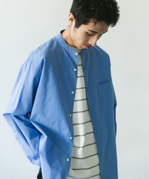 URBAN RESEARCH DOORS / アーバンリサーチ ドアーズ シャツ・ブラウス | シルクブレンド ロングスリーブバンドカラーシャツ | 詳細3