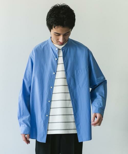 URBAN RESEARCH DOORS / アーバンリサーチ ドアーズ シャツ・ブラウス | シルクブレンド ロングスリーブバンドカラーシャツ | 詳細5