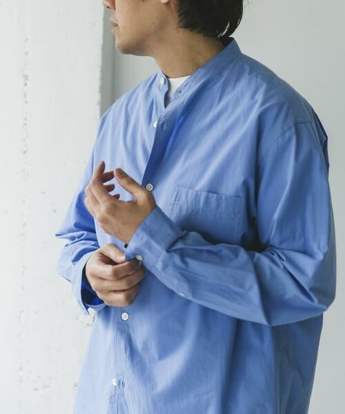 URBAN RESEARCH DOORS / アーバンリサーチ ドアーズ シャツ・ブラウス | シルクブレンド ロングスリーブバンドカラーシャツ | 詳細8