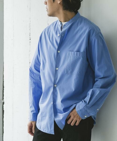 URBAN RESEARCH DOORS / アーバンリサーチ ドアーズ シャツ・ブラウス | シルクブレンド ロングスリーブバンドカラーシャツ | 詳細9