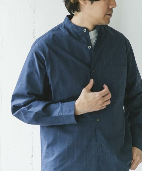 URBAN RESEARCH DOORS / アーバンリサーチ ドアーズ シャツ・ブラウス | シルクブレンド ロングスリーブバンドカラーシャツ | 詳細29
