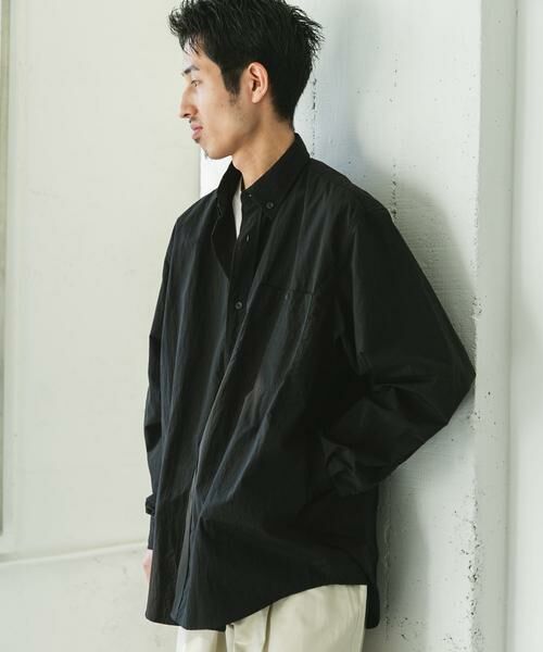 URBAN RESEARCH DOORS / アーバンリサーチ ドアーズ シャツ・ブラウス | ナイロンタッサー ボタンダウンロングスリーブシャツ | 詳細1