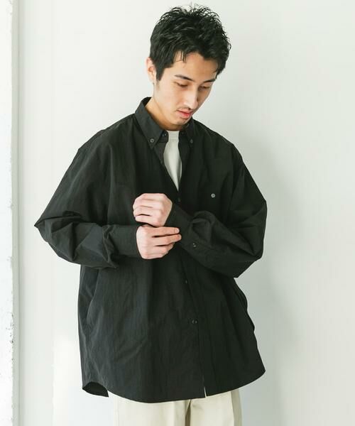 URBAN RESEARCH DOORS / アーバンリサーチ ドアーズ シャツ・ブラウス | ナイロンタッサー ボタンダウンロングスリーブシャツ | 詳細2