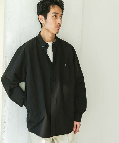 URBAN RESEARCH DOORS / アーバンリサーチ ドアーズ シャツ・ブラウス | ナイロンタッサー ボタンダウンロングスリーブシャツ | 詳細3