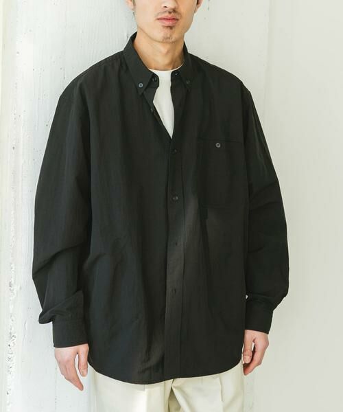 URBAN RESEARCH DOORS / アーバンリサーチ ドアーズ シャツ・ブラウス | ナイロンタッサー ボタンダウンロングスリーブシャツ | 詳細4