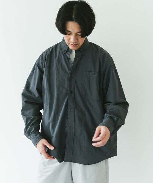 URBAN RESEARCH DOORS / アーバンリサーチ ドアーズ シャツ・ブラウス | ナイロンタッサー ボタンダウンロングスリーブシャツ | 詳細14