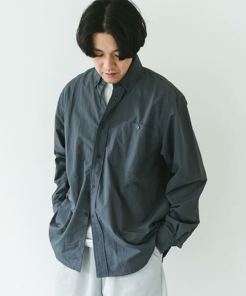 URBAN RESEARCH DOORS / アーバンリサーチ ドアーズ シャツ・ブラウス | ナイロンタッサー ボタンダウンロングスリーブシャツ | 詳細16