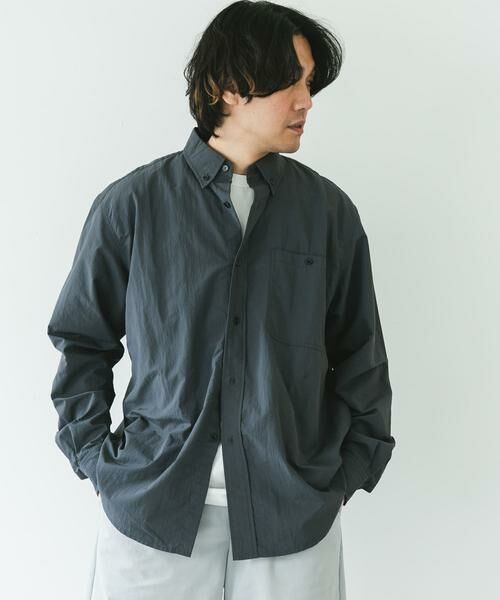 URBAN RESEARCH DOORS / アーバンリサーチ ドアーズ シャツ・ブラウス | ナイロンタッサー ボタンダウンロングスリーブシャツ | 詳細17