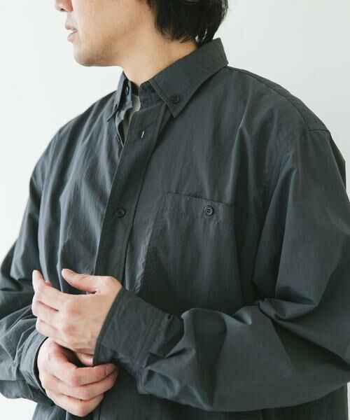 URBAN RESEARCH DOORS / アーバンリサーチ ドアーズ シャツ・ブラウス | ナイロンタッサー ボタンダウンロングスリーブシャツ | 詳細18