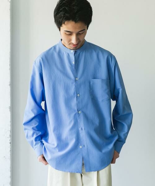 URBAN RESEARCH DOORS / アーバンリサーチ ドアーズ シャツ・ブラウス | 『WEB/一部店舗限定サイズ』『吸水速乾』セオアルファバンドカラーロングスリーブシャツ | 詳細1