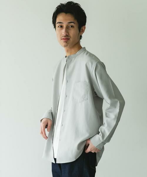 URBAN RESEARCH DOORS / アーバンリサーチ ドアーズ シャツ・ブラウス | 『WEB/一部店舗限定サイズ』『吸水速乾』セオアルファバンドカラーロングスリーブシャツ | 詳細19