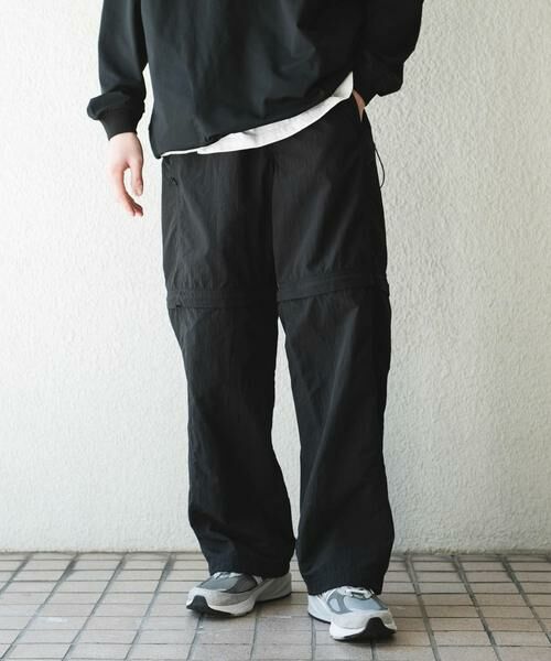 URBAN RESEARCH DOORS / アーバンリサーチ ドアーズ その他パンツ | ナイロンタッサー デタッチャブルパンツ(ブラック)