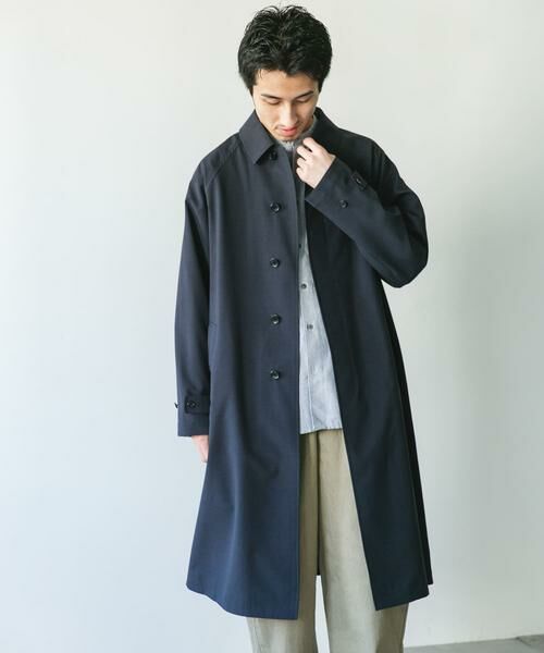 URBAN RESEARCH DOORS / アーバンリサーチ ドアーズ ステンカラーコート | 『吸水速乾/接触冷感/防シワ』UTILITY&EASY バルマカンコート(ネイビー)