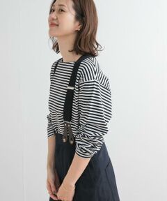 URBAN RESEARCH DOORS / アーバンリサーチ ドアーズ Tシャツ | ラウンドヘムボーダーロングTシャツ