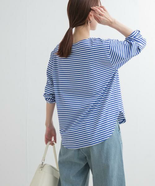 URBAN RESEARCH DOORS / アーバンリサーチ ドアーズ Tシャツ | ラウンドヘムボーダーロングTシャツ | 詳細3