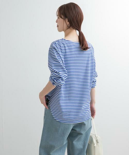 URBAN RESEARCH DOORS / アーバンリサーチ ドアーズ Tシャツ | ラウンドヘムボーダーロングTシャツ | 詳細4