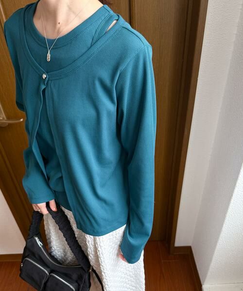 URBAN RESEARCH DOORS / アーバンリサーチ ドアーズ カーディガン・ボレロ | アメスリタンクトップセットカーディガン | 詳細1